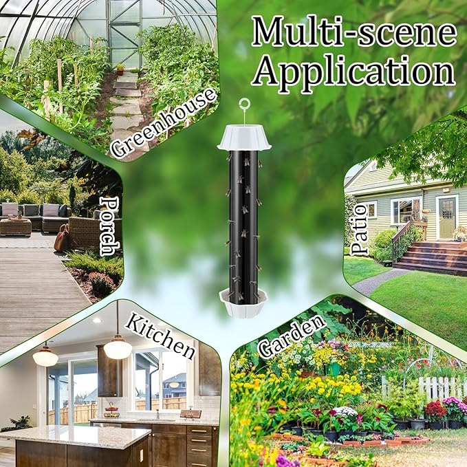 Qualirey Fly Traps for Indoor Outdoor Hanging Fruit Fly Stick Trap Sticky Mosquito for Home Insect 10 x 2.5 Inches(Black8 Pcs)