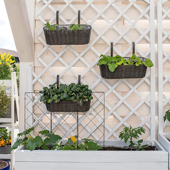 Veemoon Rustproof Folding Garden Trellis Support Frame for Climbing Plants Stable Vegetable Climbing Stand Plant Vine Support Bracket for Outdoor Walls and Windows