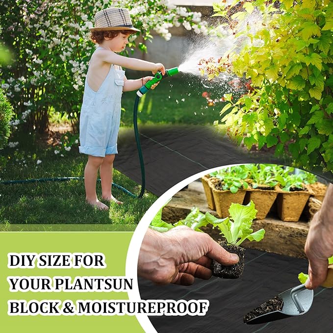 6x500ft Weed Barrier Fabric Heavy Duty 3.2oz Weed Barrier Fabric Easy Setup Woven Landscaping Block Cover Mat for Outdoor Patio Lawn