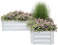 Sunnydaze Galvanized Raised Garden Bed - Metal Raised Bed for Gardening - Outdoor Planter Box for Flowers Plants and Vegetables - Ivory White - 12” H L-Shaped