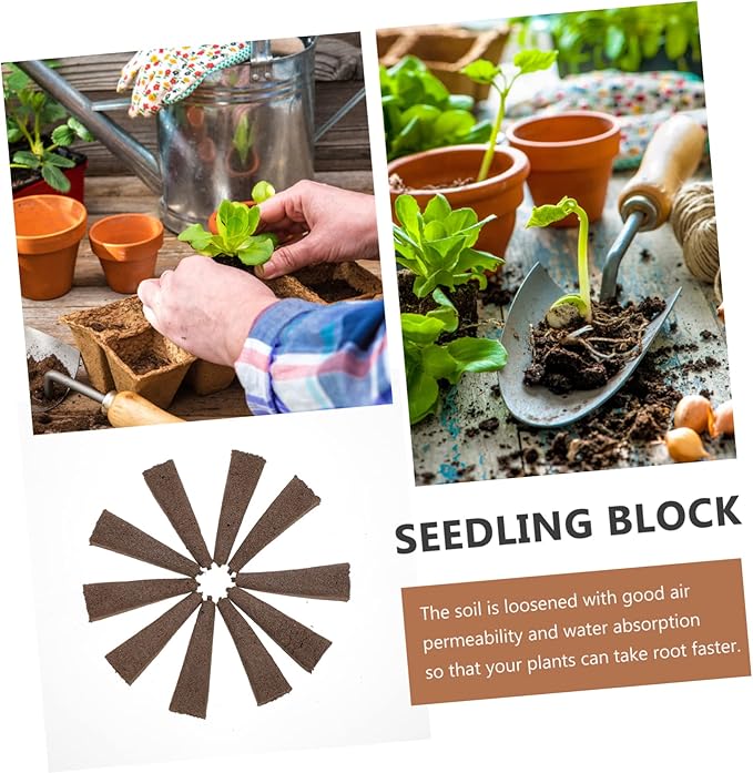 Cultivation Nutrient Soil Block 50pcs Gardening Supplies Compressed Peat Blocks Easy Transplanting