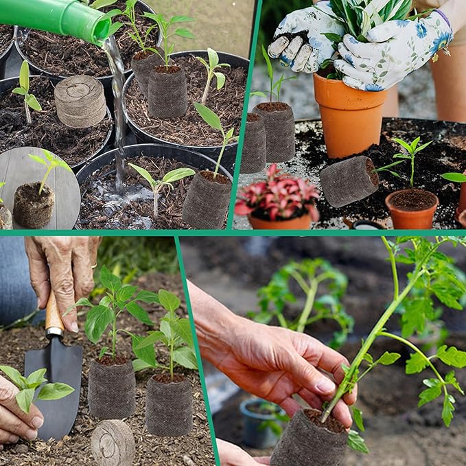 Peat Pellets for Seedlings 50PCS 2 inch Seed Starter Pods Compressed Peat Moss for Plants Breathable Seed Starter Pellets for Garden Herbs Flowers Vegetables
