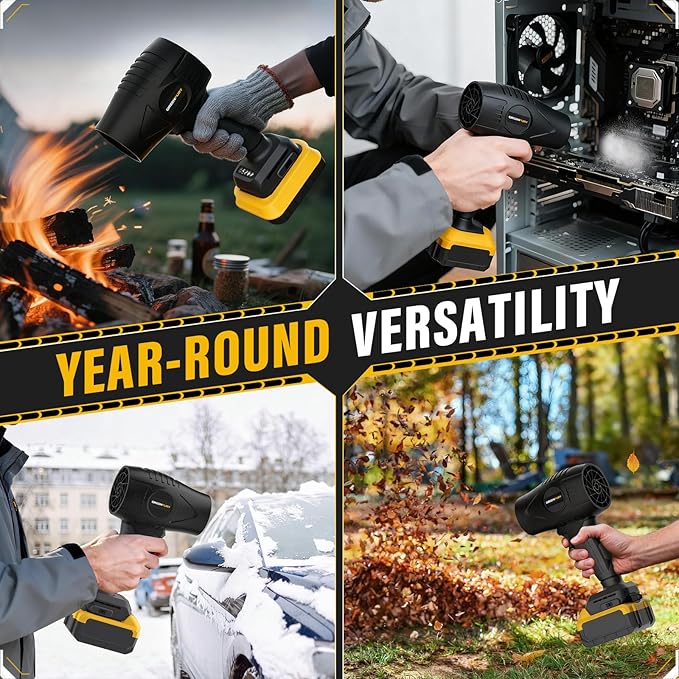 Cordless Leaf Blower Compatible with Dewalt 20V MAX Battery 430 CFM 125 MPH Powerful Airflow - Lightweight Handheld Blower for Patio Debris Leaves &amp Snow Removal (Battery Not Included)