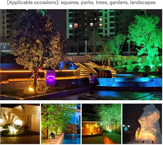 LED Flood Light - Outdoor Rotation Spotlight AC85-265V Spotlight Led Beam Light IP65 Waterproof Tree Lights Ground LED Landscape Lights for Building Garden Park(Yellow15W)