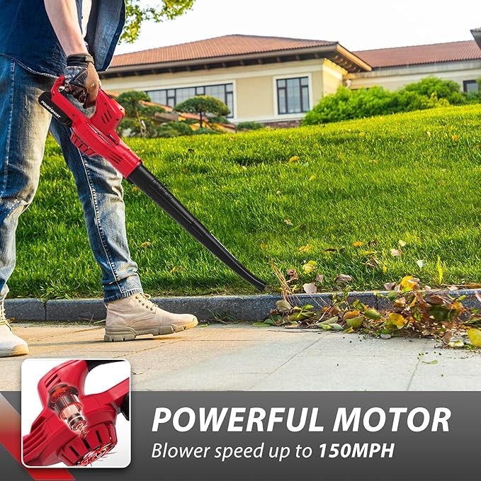 PowerSmart 20V Cordless Leaf Blower Tool Only Lightweight &amp Portable Electric Blowers for Lawn Care Gutter Patio Jobsite(PS76102)