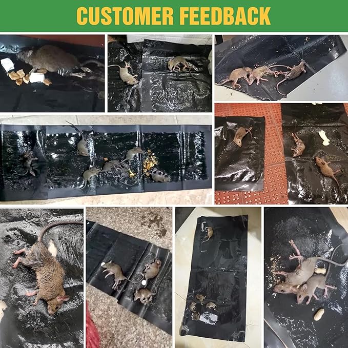 10 Pack Sticky Mouse Trap Super Large 47.2 * 11'' Glue Traps for Mice Peanut Taste Pheromone Rats Traps Indoor for Home Rodent Snakes Spiders Roaches