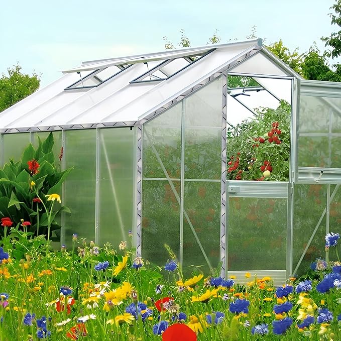 6.6 Ft Greenhouse Kit - Set of 10 PVC Coated Spring Wires &amp Aluminum Lock Channels for Fast Installation of Plastic Film &amp Shade Cloth
