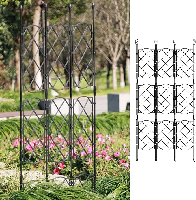 Garden Trellis for Climbing Rustproof Iron Potted Vegetables Vining Trellis for Climbing