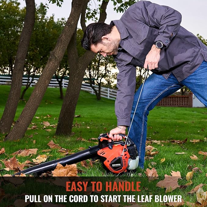 25CC Gas Leaf Blower 420-CFM 150-MPH 2 Cycle Handheld Leaf Blower for Lawn Care Leaf Cleaning and Snow Removal (Orange)