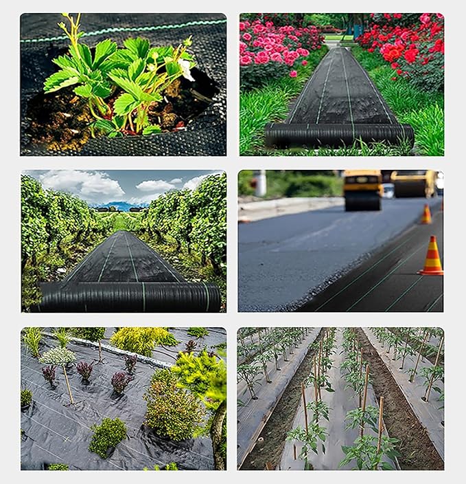 Weed Control Fabric UV Resistant Ground Cover Membrane Garden Underlay Weed Barrier Weed Barrier Mat Ideal for Use in Patios Garden Flower Beds Landscaping(1.2 * 100m)
