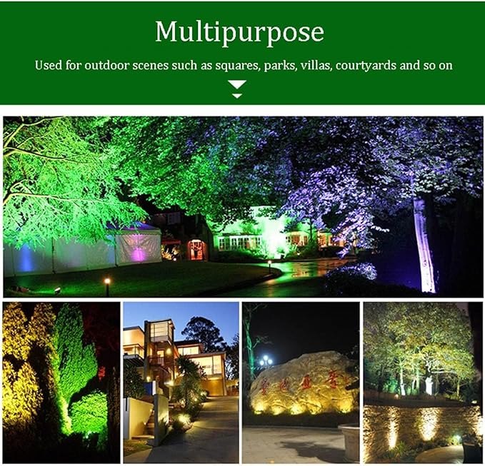 LED Beam Spotlight Round Outdoor LED Spotlights Decorative Waterproof Lamp Adjustable Angle Landscape LightsBlue-36W(AC)