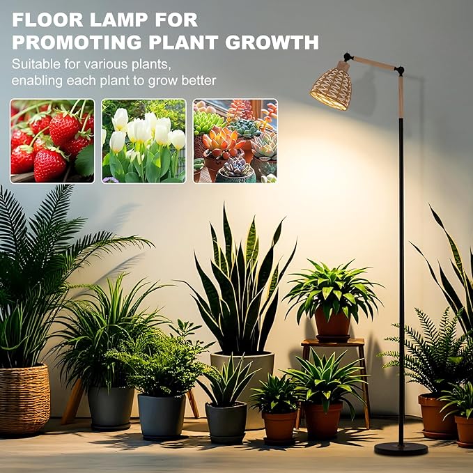 30W Standing Grow Light Plant Growth lamp 70 inch Indoor Full Spectrum Plant lamp 4000K Floor Standing Plant lamp Equipped with 24hour Cycle Timer Suitable for Medium and Large Plants