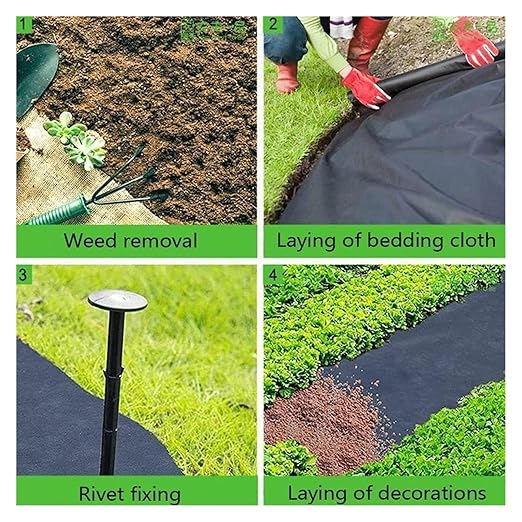 Driveway Fabric Weed Barrier Fabric Weed Control Film Outdoor Membrane Gardening Mat Ground Cover(1.22x31m/4x100ft)