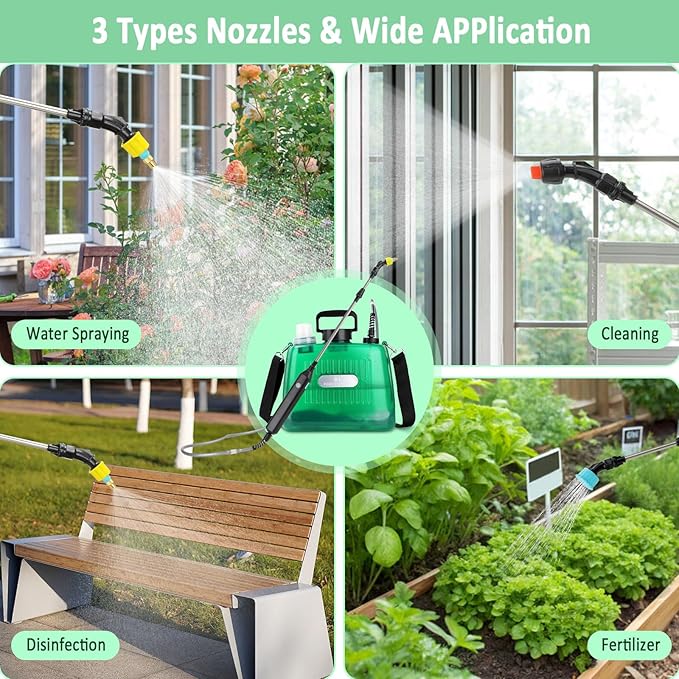 Battery Powered Sprayer 2 Gallon Electric Sprayers in Lawn and Garden Sprayer Pump Sprayer Outdoor Battery Operated Sprayer for Lawn &amp Garden