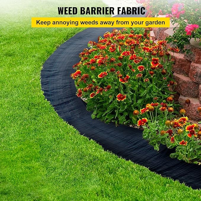 Premium Weed Barrier Fabric 2 * 3FT 300FT Heavy Duty 3.2OZ Woven Weed Control Fabric High Permeability Good for Flower Bed Geotextile Fabric for Underlayment Polyethylene