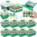 Reusable Silicone Seed Starter Tray 96 Cells Seed Starter Kit with Humidity Adjustable Dome and Lid 8 Packs Plant Germination Trays with Repotting Mat Germination Kit for Seeds Grow Starting