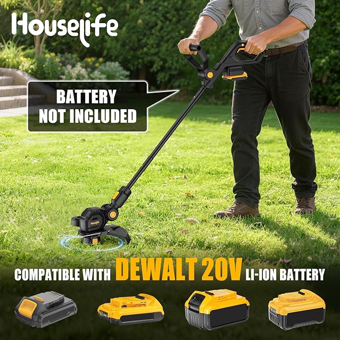 Cordless Weed Wacker + Hedge Trimmer + Leaf Blower Combo Compatible with Dewalt 20v Max Battery(Tool Only) 20V Cordless Weed Eater &amp Edger/String Trimmer for Lawn Care Garden Yard