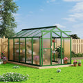 6x10 FT Greenhouse - Large Aluminum Greenhouses for Outdoors Heavy Duty Polycarbonate Greenhouse with Roof Vent&ampGround Nails Walk-in Green Houses for Garden Backyard Patio Easy Assembly
