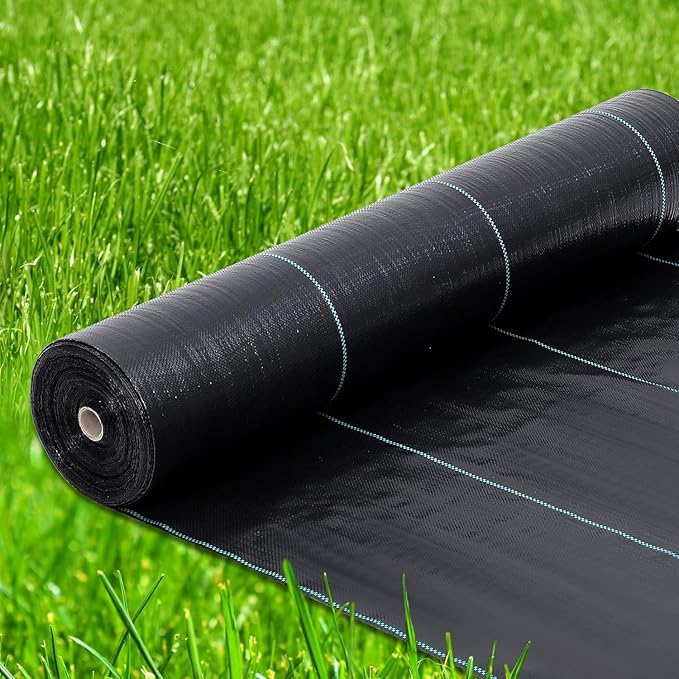 Towallmark 6Ft x 300Ft Heavy-Duty 3.2Oz Landscape Weed Barrier Fabric - Premium Ground Cover for Gardens Driveways &amp Erosion Control High Permeability Polypropylene Weed Block Mat