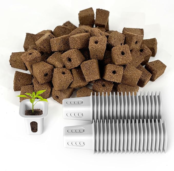80Pcs Hydroponic Grow Sponges and 40Pcs Grow Baskets for Hydroponics Growing SystemIdeal for NFT SystemsSeedling Starter Kit for Soilless Cultivation
