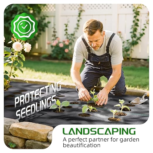 Land Guard 4ft x 300ft Weed Barrier Fabric Heavy Dusty Ground Cover Weed Mat Woven Landscape Fabric for Garden Lawn and Outdoor Project