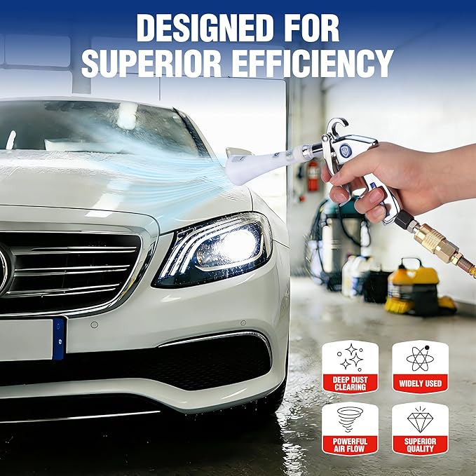 WORKPRO Tornado Nozzle Air Blow Gun for Car Detailing Workshops and Home Cleaning – Quickly Blasts Dirt and Dust Compatible with Air Compressors