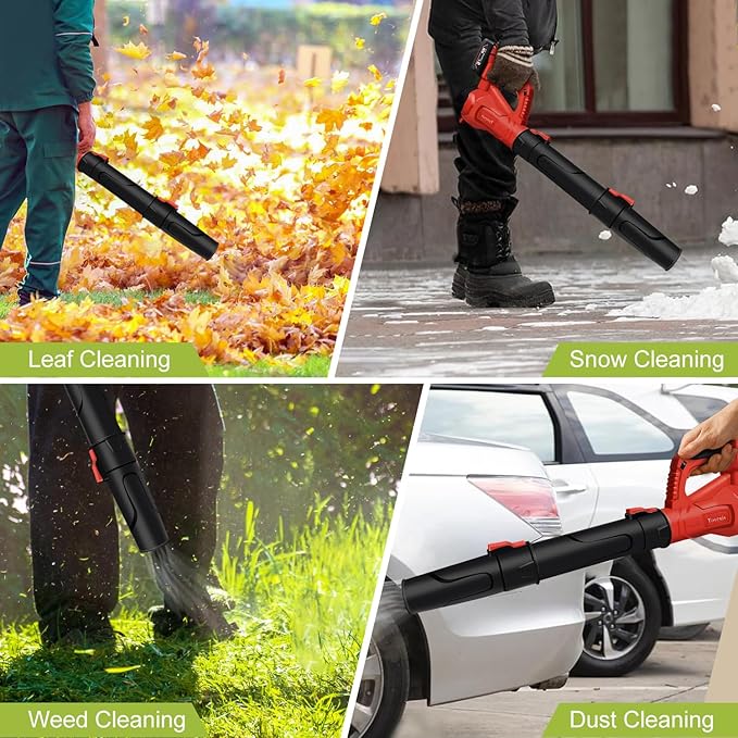 Leaf Blower Cordless for Milwaukee M18 Battery(No Battery) - 580CFM &amp 6 Speed Levels Electric Brushless Cordless Handheld Blower for Town Care Patio Blowing Leaves and Snow (Black &amp Red)