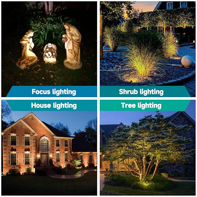 Gardencoin Solid Brass Outdoor Landscape Spotlights 12V Heavy Duty Low Voltage Landscape Lighting LED Spot Light Fixture Waterproof Bronze Uplight Without MR16 Bulb (Classic 12pack)