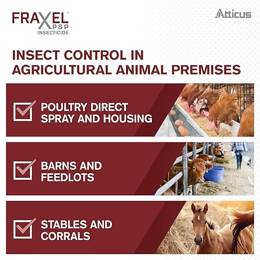 Atticus Fraxel PSP Insecticide (8-oz) - Compare to Elector PSP - Kill Mites Lice Flies Beetles in &amp Around Chicken Coops &amp Other Livestock Areas