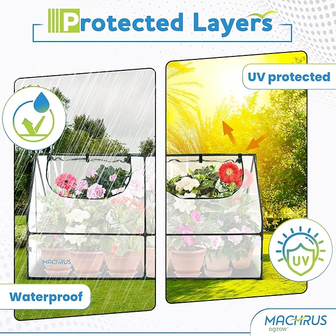 Ogrow Compact Garden Cloche Mini Greenhouse Seed Starter Plant Protector Indoor and Outdoor Use Portable Growing Dome for Herbs Flowers Vegetables Clear Cover