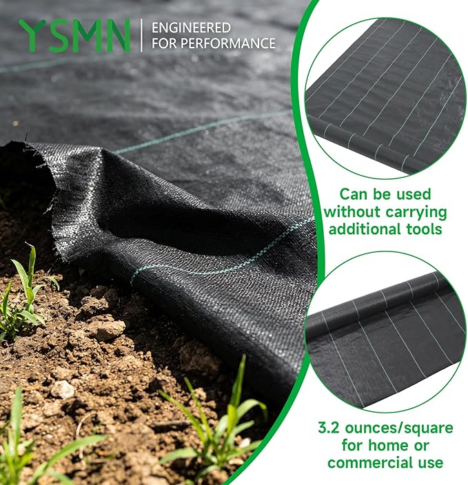 Weed Barrier Fabric Planting Cover - 4 x 300 FT Heavy Duty Landscape Fabric Ground Cover Block for Outdoor Planting