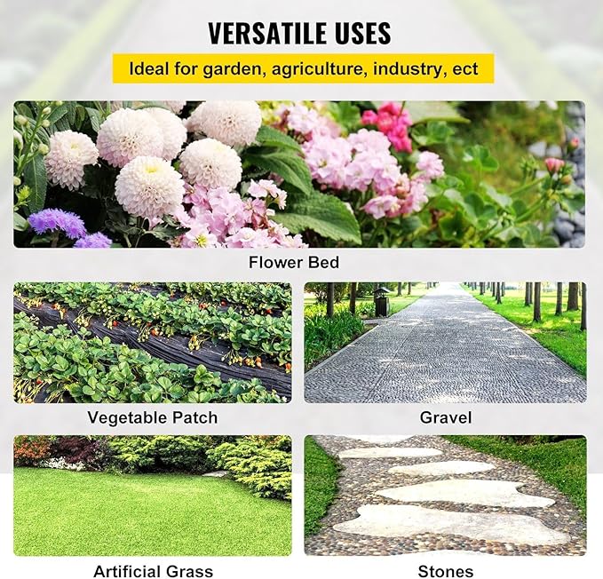 Premium Weed Barrier Fabric 2 * 3FT 300FT Heavy Duty 3.2OZ Woven Weed Control Fabric High Permeability Good for Flower Bed Geotextile Fabric for Underlayment Polyethylene