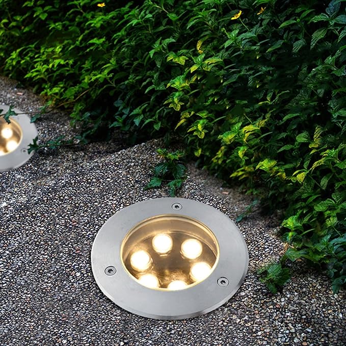 Outdoor Recessed Landscape Lights LED Buried Lights IP66 Waterproof Underground Light AC85-265V for Garden Yard Driveway Deck Pathway Spotlights
