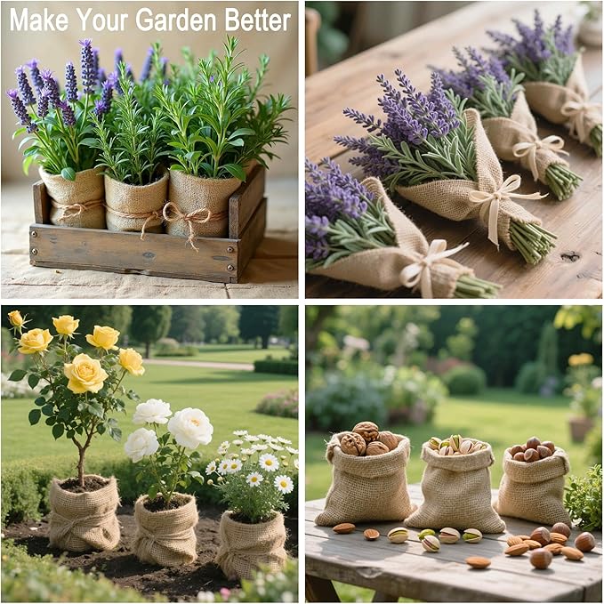 3 Pack 40 x15 Feet Natural Burlap FabricMultipurpose Burlap for Weed Barrier and GardeningJute Fiber for DecorationWedding Ceremony Aisle RunnerOutdoor Plant CareTree Wrap