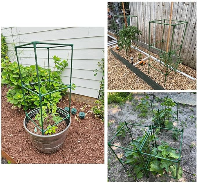 Tomato Trellis - 64 Inch Square Weather Resistant - Tall Garden Trellis Flower Standfor Climbing Vine Flower Vegetable Fruit Indoor Outdoor Raised Bed Yard Patio Balcony