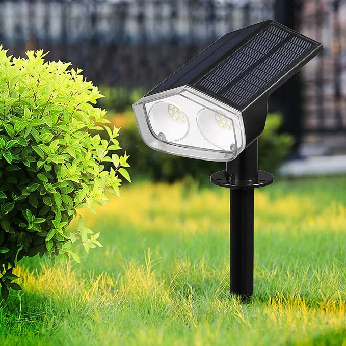 Ejoyous Solar Landscape Spot Lights 2 PCS Lawn Lamp Wall Light Outdoor Garden Lamp IP67 Water Proof Landscape Spotlights for Garden Patio Yard Fence Landscape Courtyard