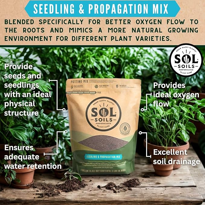 Sol Soils Seedling &amp Propagation Mix - Ideal Seedling Soil Mix for Healthy Plant Starts