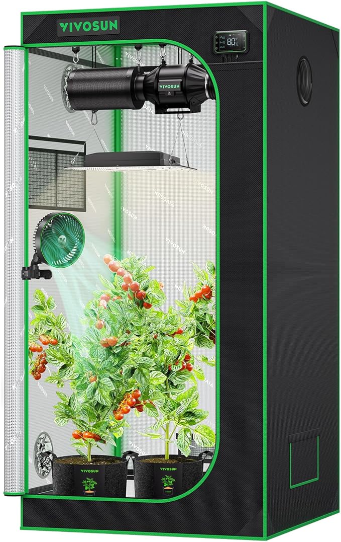 VIVOSUN S276 32x32x63 Grow Tent High Reflective Mylar with Observation Window and Floor Tray for Hydroponics Indoor Plant for VS1500