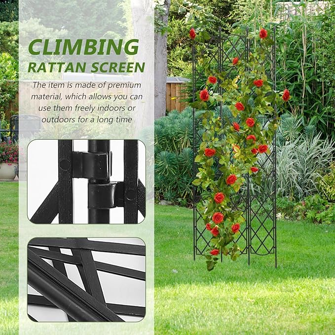 GALPADA Steel Garden Trellis for Climbing Plants Adjustable 46.5-135cm Metal Plant Climbing Screen Indoor and Outdoor Vine Support Frame for Garden and Patio
