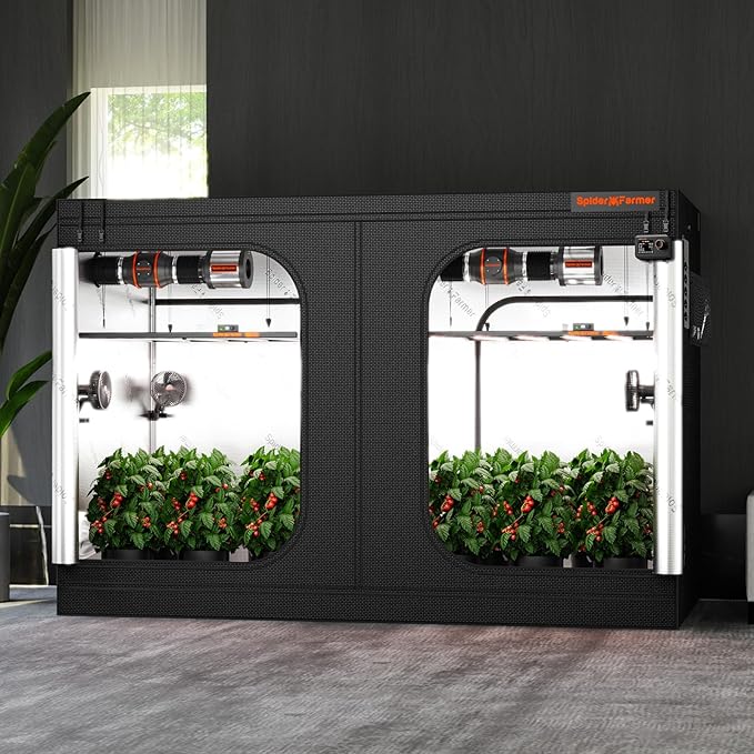 Spider Farmer 10x5 Grow Tent 120x60x80 with Hook for Controller 1680D Thicken Mylar Canvas Enlarged View Window for Indoor Hydroponic Growing for SF7000 SE7000 G7000