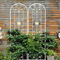 2 Pack Metal Garden Trellis for Climbing Plants Outdoor 86.7x 19.7 Rustproof Plant Support Rose Trellis Netting Trellis for Patio Vegetable Pots Support Lattice (White)