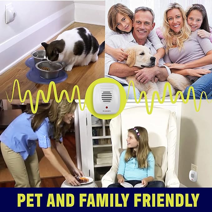 The Bell and Howell Ultrasonic Pest Repeller plug in device Complete Kit 6 Pack Effectively Aids to repel mice bugs Rats Rodents Mosquitos roaches Spiders and Ants Chemical odor and sound free