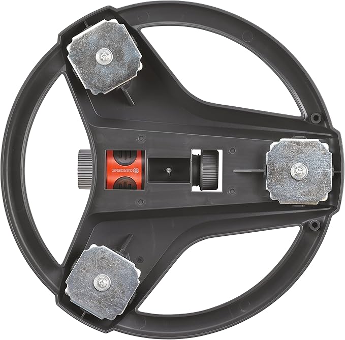 GARDENA (84-BZMX) Up to 2300 Sq Ft ZoomMaxx Adjustable Oscillating Sprinkler on Weighted Base for Watering of Lawn Yard and Garden. Includes Gardena Quick Connector System to Connect to Hose.