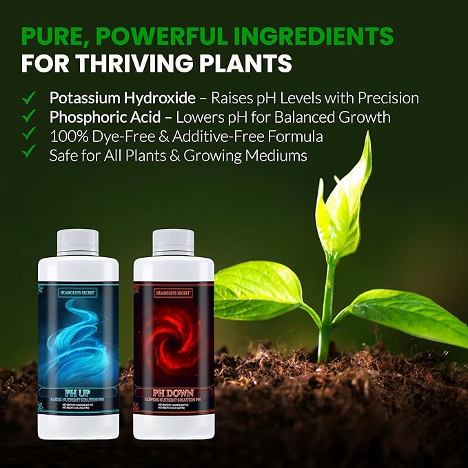 Humboldts Secret pH Up and pH Down Control Kit | Liquid Nutrient Solution Balancer for Plants | for Soil Hydroponic Coco and DWC Systems | Supports Nutrient Absorption and Growth | 8 Ounce