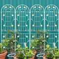 2 Pack Metal Garden Trellis 86.7 H Garden Fence Rustproof Trellis Cream White for Climbing Plants Support Roses Flower Cucumber Outdoor Lawn Cream White