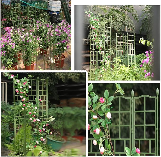 Garden Trellis For Indoor And Outdoor H: 90 120 150cm Foldable Potted Plant Support Stand With PP Mesh Plant Lattice Fence For Climbing Plants Roses Vegetables Flowers Clematis(Size:50x120cm(19.