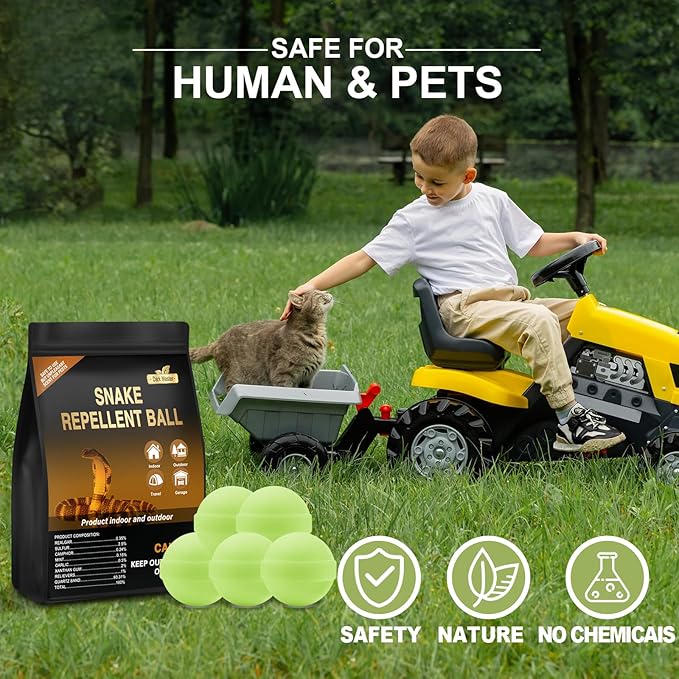 30 Pack Snake Repellent for Yard Powerful Snake Away Repellent for Outdoors Moth Balls for Outdoor Use
