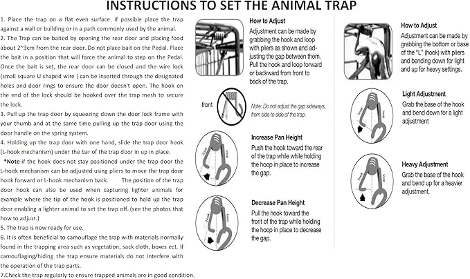 Faicuk Large Collapsible Humane Live Animal Cage Trap for Raccoon Opossum Stray Cat Rabbit Groundhog and Armadillo 32 x 11 x 13 Inch