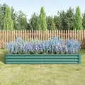 Heavy-Duty Galvanized Steel Raised Garden Bed for Outdoor Vegetable Flower and Herb Planting – Rust-Resistant &amp Durable (Green with 8x4x1ft)