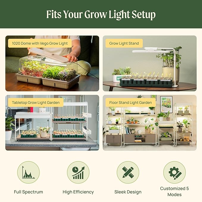 Self-Watering Microgreens Growing Kit with 20 Capillary Grow Mats and Humidity Domes 4 Trays for Growing Multiple Micro Greens and Sprouts Hydroponic Growing System with Water Level Indicator